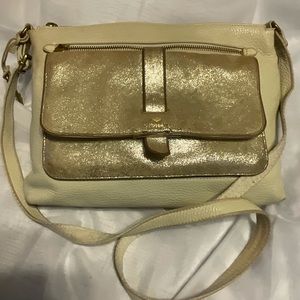 Very nice cream and gold Fossil crossbody bag